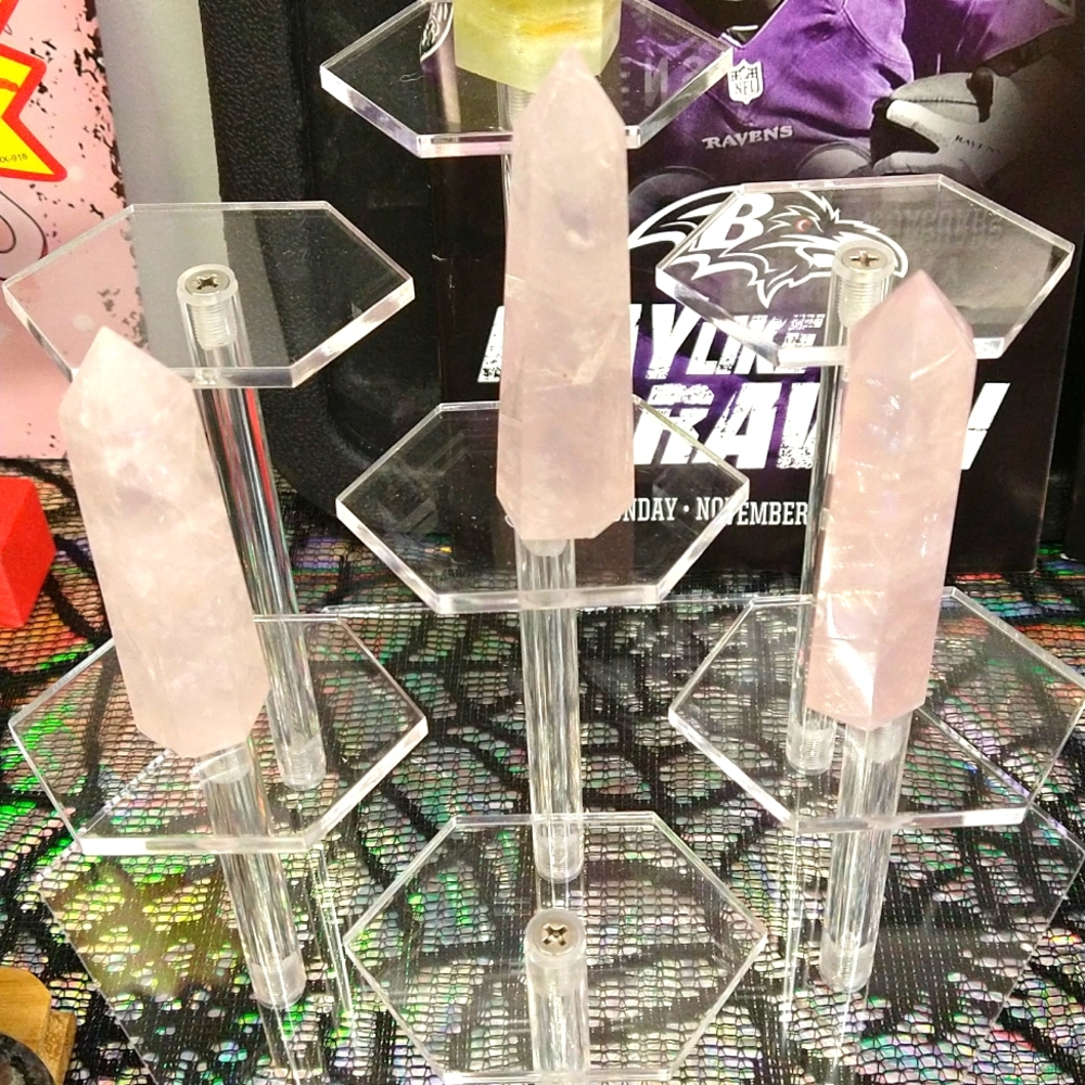 Rose Quartz Towers 3"-4" NWOT